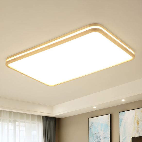 Living Room Rectangle Ceiling Light Acrylic Simple Style White Flush ...