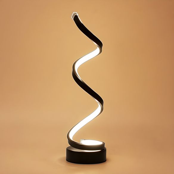 Spiral Ribbon Metal Table Lamp Simplicity Black/White/Gold LED Task ...