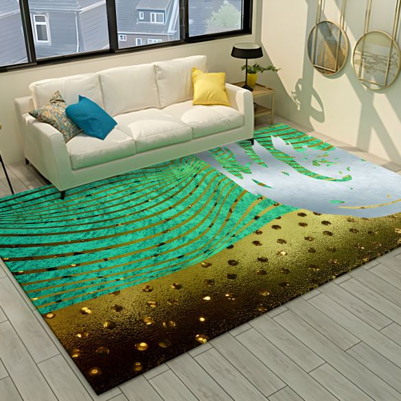 Cyberpunk Living Room Rug Multi Color Abstract Foil Flows Carpet ...