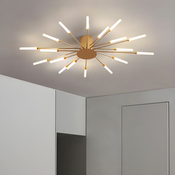 Black/Gold Burst Ceiling Light Fixture Contemporary 12/18/28 Lights ...