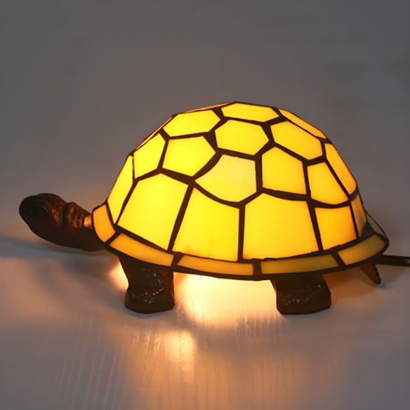 1 Bulb Turtle Shaped Table Lamp Baroque Stained Art Glass Night Light ...