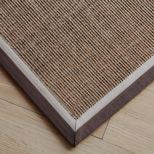 Compact Brown Solid Color Rug Sisal Cottage Carpet Non-Slip Backing ...