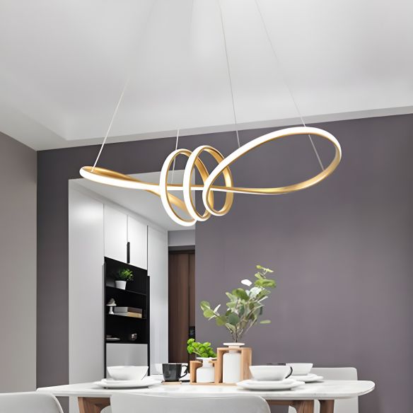 Ultra-modern Spiral Chandelier Light Fixtures Metal Suspension Pendant ...