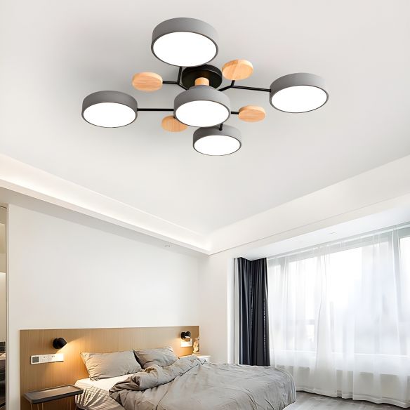 Circular Shade Living Room LED Semi Flush Mount Modern Acrylic Ceiling ...