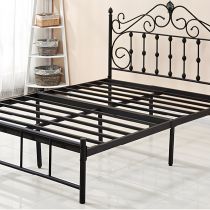 Glam Style Metal Iron Material with Headboard Gold/black/white Bed Beds