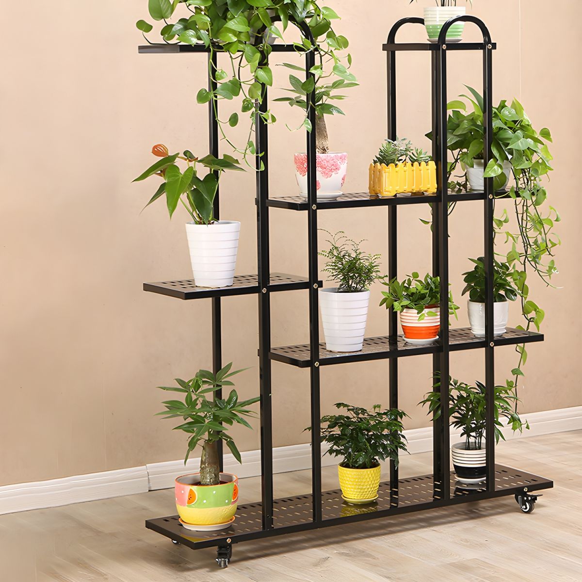 Metallic Rectangle Plant Stand with Multi-Level Shelves - Stylish ...