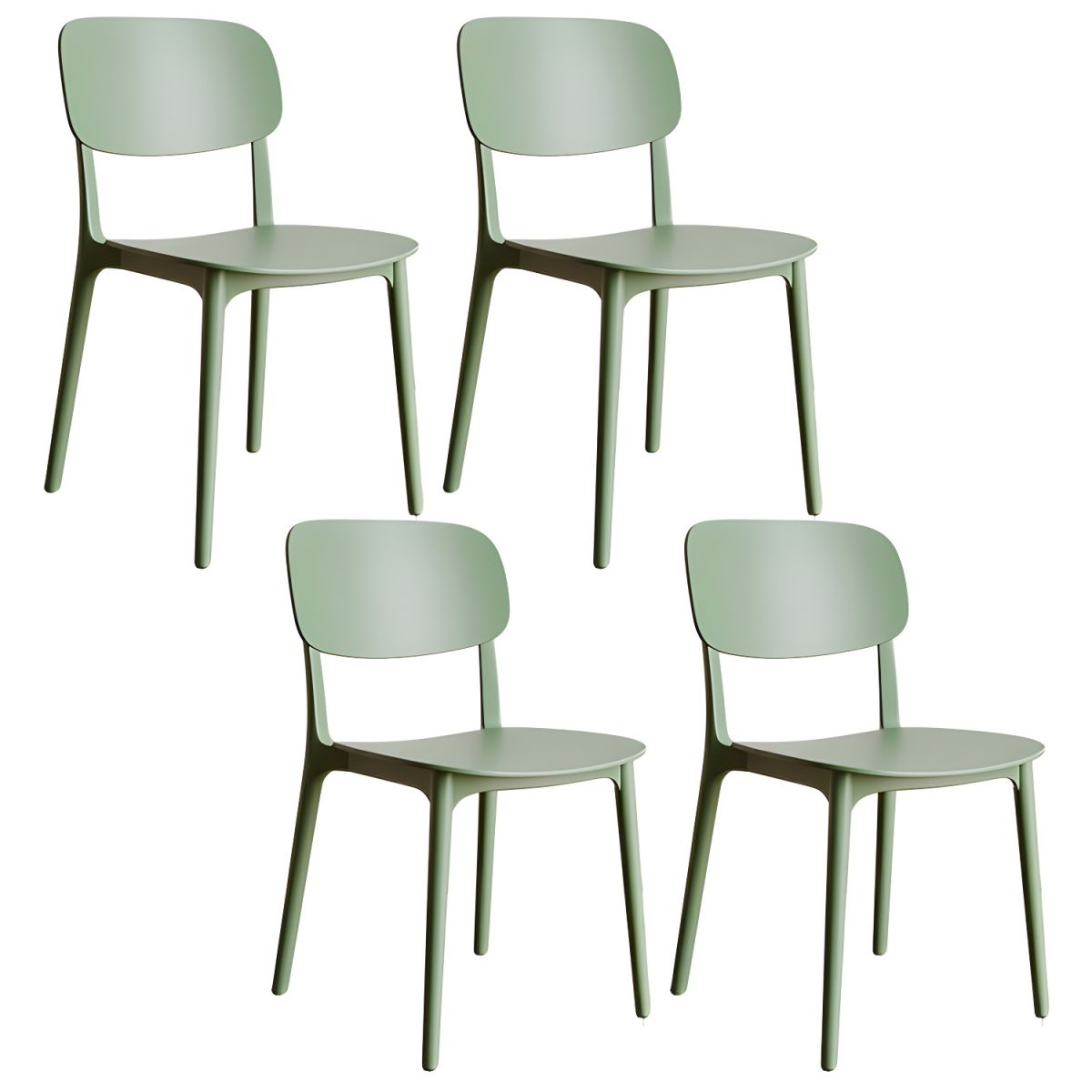 Scandinavian Style Stackable Side Chair with Low Back in Plastic for ...