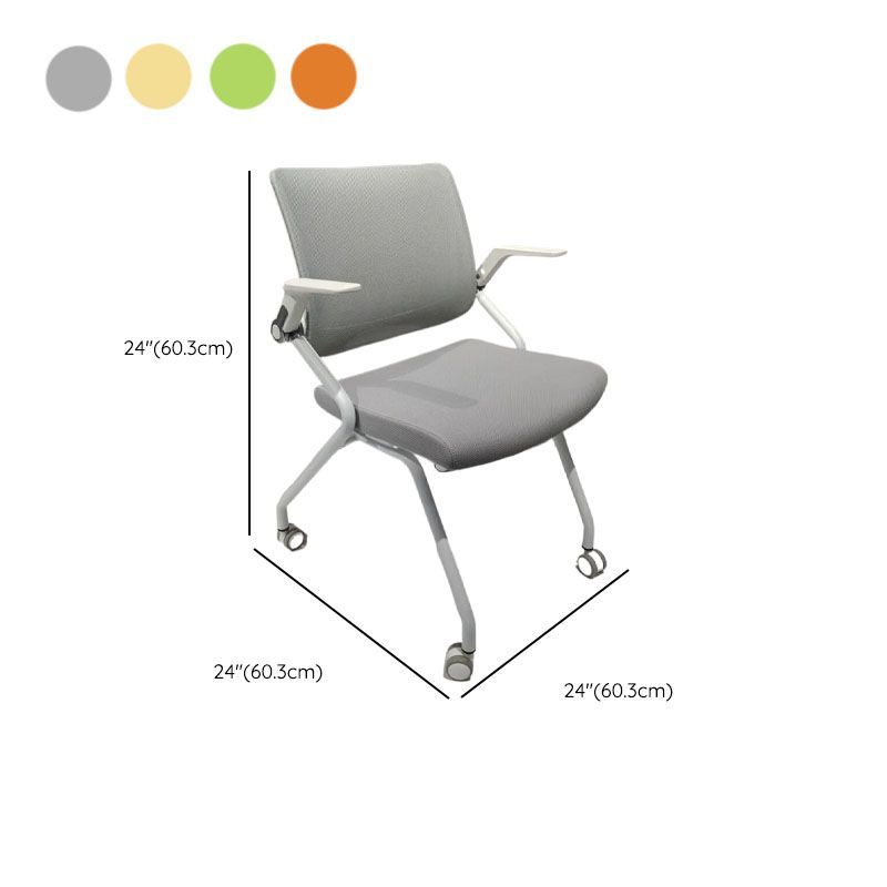 Apricot Color Mesh Office Chairs With Flip-up Armrest, Adjustable Back 